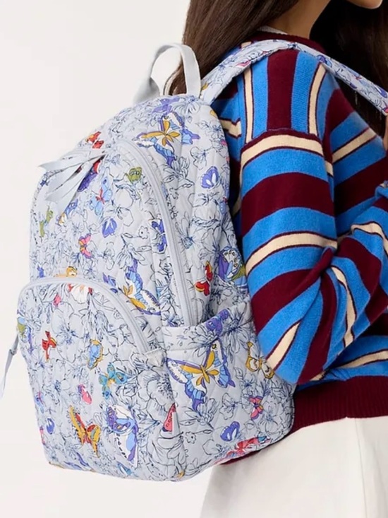 Vera Bradley Handbags - Vera Bradley Quilted Butterfly Floral Backpack - Light Blue, Yellow, Purple